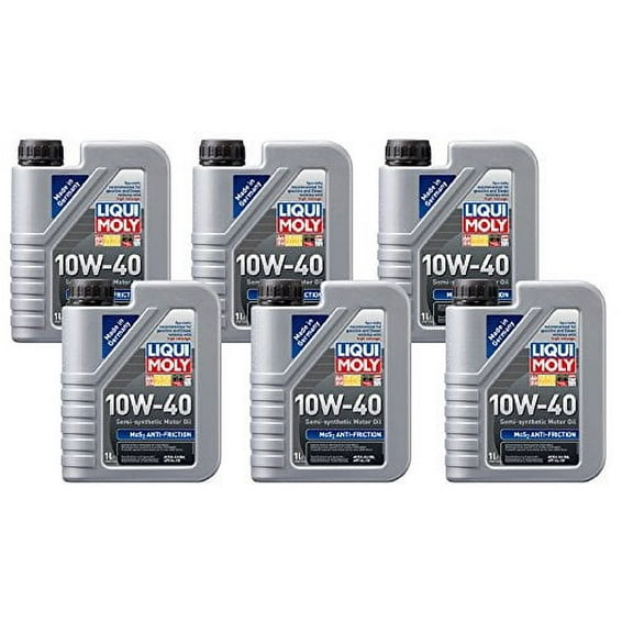 Liqui Moly MoS2 Anti-Friction 10W40 Motor Oil (1 Liter) - 6 Pack