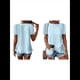 thumbnail image 2 of Blusas de Verano con Ojales para Mujer 2025, Blusas Asimétricas de Moda para Verano, Blusas de Color Liso para Salir, Azul XL, 2 of 6