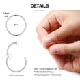 thumbnail image 3 of LNGOOR 316L Surgical Steel Hinged Nose Rings Hoop with Zircon 16G Body Pierecing Ring Segment Clicker Lip Rings Cartilage Rook Diameter 8mm （Silver）, 3 of 6