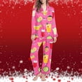 thumbnail image 2 of successthop Womens Cocktail Pajamas Long Sleeve Lapel Button Down Nightwear and Pj Pant Print Sleepwear with Pockets 2XL, 2 of 7