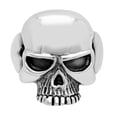 thumbnail image 3 of 24.3mm Oxidized 925 Sterling Silver Jawless Stern Skull Ring, Size 14, 3 of 7