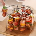 thumbnail image 5 of Air Fryer BBQ Set with 30 Vertical Meat Skewers and Round Hanging Rack Stainless Steel Air Fryer Grill Skewer Rack Air Fryer Accessories, 5 of 7