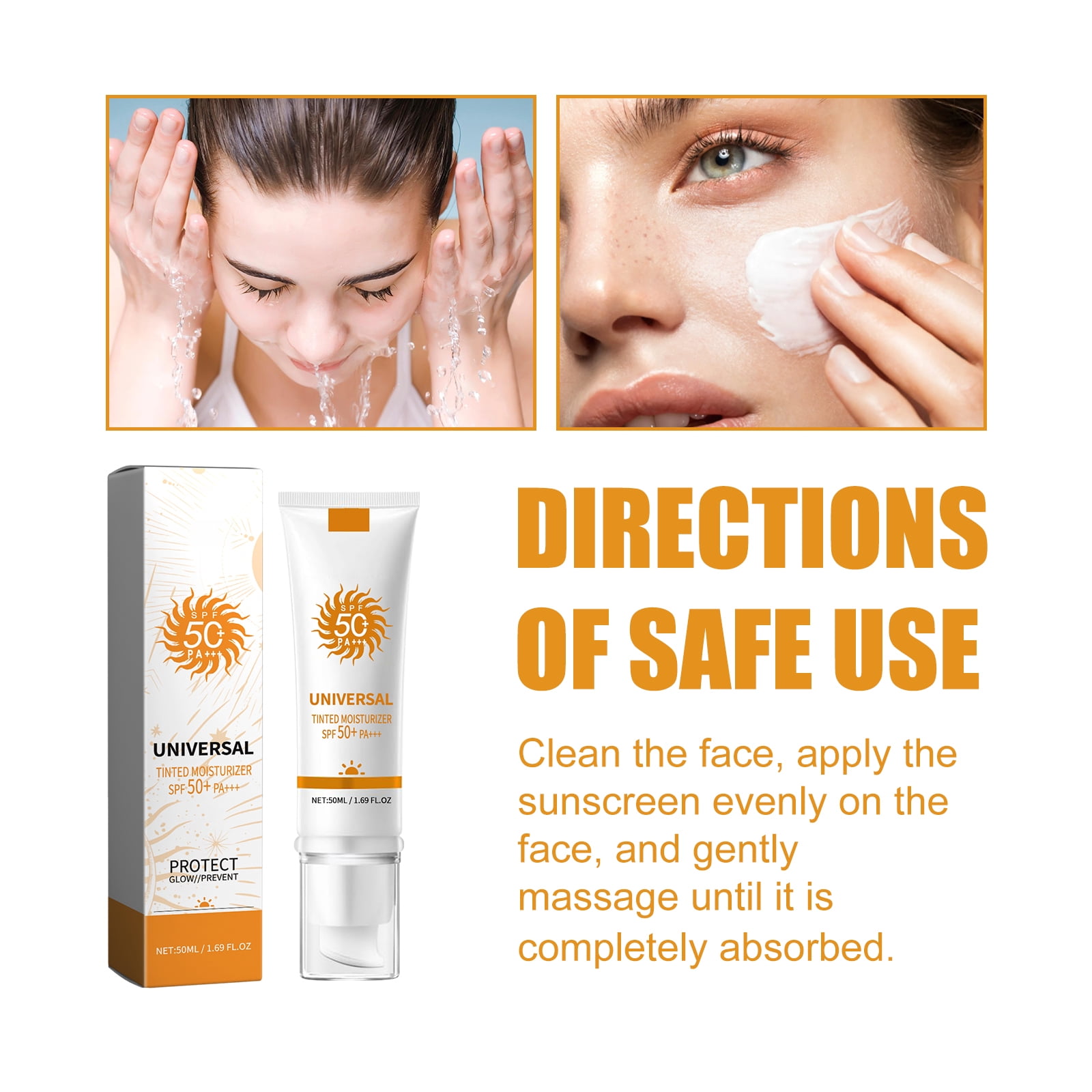 Alvantor SPF50 Tinted Moisturizer with Broad Spectrum UV Protection for Hydration and Brightening, 1.69fl.oz