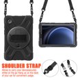 thumbnail image 7 of XYX Case for Samsung Galaxy Tab A9 8.7 inch SM-X110/SM-X115 with 360 Degree Rotating, Hand Strap, Shoulder Strap, Black, 7 of 7