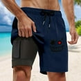 thumbnail image 2 of Men's Athletic Shorts Swim Trunks Compresssion Liner Board Shorts Bathing Suit with Pockets Dark Blue M, 2 of 4