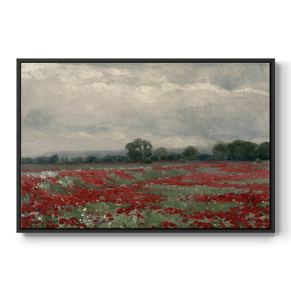 Vintage Botanical Print-XCIII By Wexford Home Framed in Black Wood Gallery Wrapped Canvas 17 in. x 25 in.