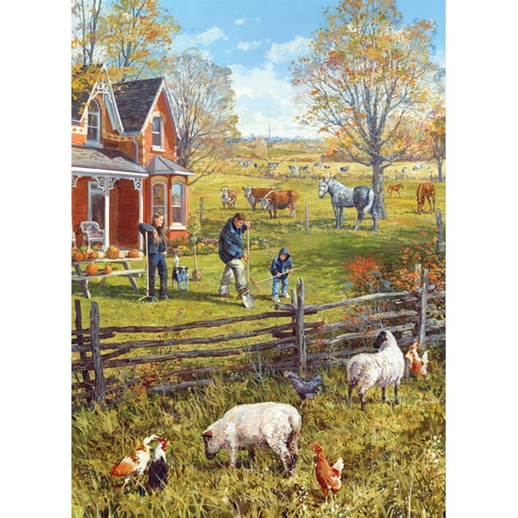 Cobble Hill 500 Piece Puzzle - Young Family Farm - Sample Poster Included