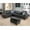 Black, variant on Pon Living Furniture Inc Modern Bonded Leather Storage Ottoman L Shaped Sectional Sofa Set Black