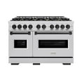 thumbnail image 2 of ZLINE Autograph Edition 48 in. 6.7 cu. ft. Classic Double Oven Dual Fuel Range with 8 Burner Gas Cooktop in Stainless Steel and Matte Black Accents (CDRZ-48-MB), 2 of 2