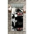thumbnail image 3 of Ambesonne Cars Quilted Bedspread Set 2 Pcs, Modern Black Vehicle Style, Twin Size, Black Red White, 3 of 3
