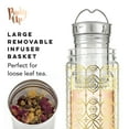 thumbnail image 3 of Pinky Up Blair Loose Leaf Tea Double Walled Travel Infuser Mug, Arabesque Gold, 3 of 9