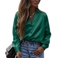 thumbnail image 1 of Camisas Con Dobladillo Irregular Blusa De Un Solo Pecho Camisas Con Cuello De Solapa De Mujer Blusa De Un Solo Pecho De Color Puro Mangas Largas Camisas Con Dobladillo Irregular ANGGREK Otros, 1 of 6