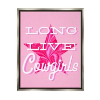 Stupell Industries Long Live Cowgirls Phrase Abstract Painting Gray Floater Framed Art Print Wall Art, 17 x 21