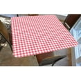 thumbnail image 2 of Buffalo Plaid Fitted Polyester Tablecloths Square, Red White Lattice Elastic Edge Decorative Tablecloths, Waterproof Oil & Dust Proof Table Cover for Family Holiday Party Use, Fits 34"x34" Table, 2 of 4