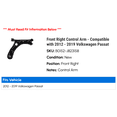 thumbnail image 2 of Front Right Control Arm - Compatible with 2012 - 2019 Volkswagen Passat 2013 2014 2015 2016 2017 2018, 2 of 2