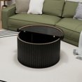 thumbnail image 4 of Fluted Coffee Table, Round Storage Table for Living Room, Farmhouse Accent End Table with Flip Lid Design and Non-Slip Pad for Small Spaces, Black, 4 of 5