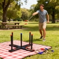 thumbnail image 7 of Wooden Hoop Toss Game Set With 6 Double Sphere Circlets 4 Challenge Modes Includes Carry Bag For Inside Family Entertain, 7 of 7