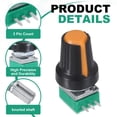 thumbnail image 5 of Uxcell 10 Set RK097NS 10K Potentiometer Kit, Single Linear Rotary Seal Amplifier Potentiometers with Knobs Nuts Washers for Circuit Connection Volume Control, Black/Orange, 5 of 7