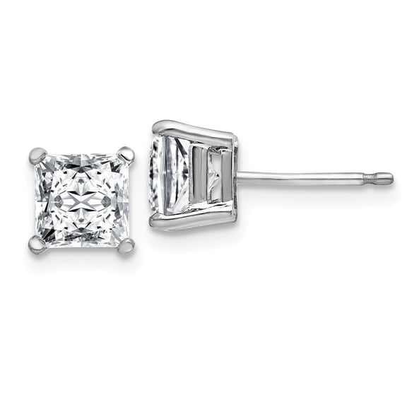 14K White Gold Earring Moissanite Women'S Square 5 mm