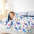 thumbnail image 5 of Manfei Cute Shark Twin Bedding, Sea Fish Coral Bedding Comforter Set, Blue Purple, Blue Reversible, 7-Piece, 5 of 6