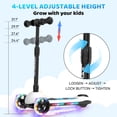 thumbnail image 3 of HOVERMAX K3S Kids Electric Scooter - 4 Heights Adjustable, 7 MPH Max Speed, LED Light-Up Wheels & Flash Deck, Foldable Kick Scooter for Boys & Girls Ages 3-9, 3 of 7