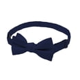 thumbnail image 2 of Jacob Alexander Young Boys' Woven Subtle Mini Squares Adjustable Pre-Tied Banded Bow Tie - Navy Blue, 2 of 4