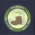 thumbnail image 2 of Junior's Wall-E It's Never Too Late to Change  Graphic Tee Navy Blue Medium, 2 of 3