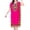 Rose Red, variant on Women Dress Ethnic Style Round Neck Print Contrast Color Geometric Printing Pullover Loose Short Sleeves Midi Dress Women Clothes