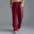 2023 New Men's Cotton Linen Pants Male Autumn New Breathable Solid