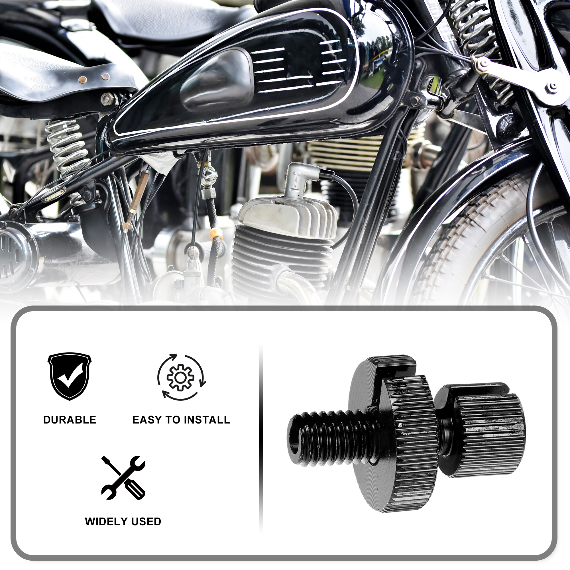 Unique Bargains 4 Pcs Brake Clutch Cable Adjuster Screw for Bike Scooter M8 Black Silver