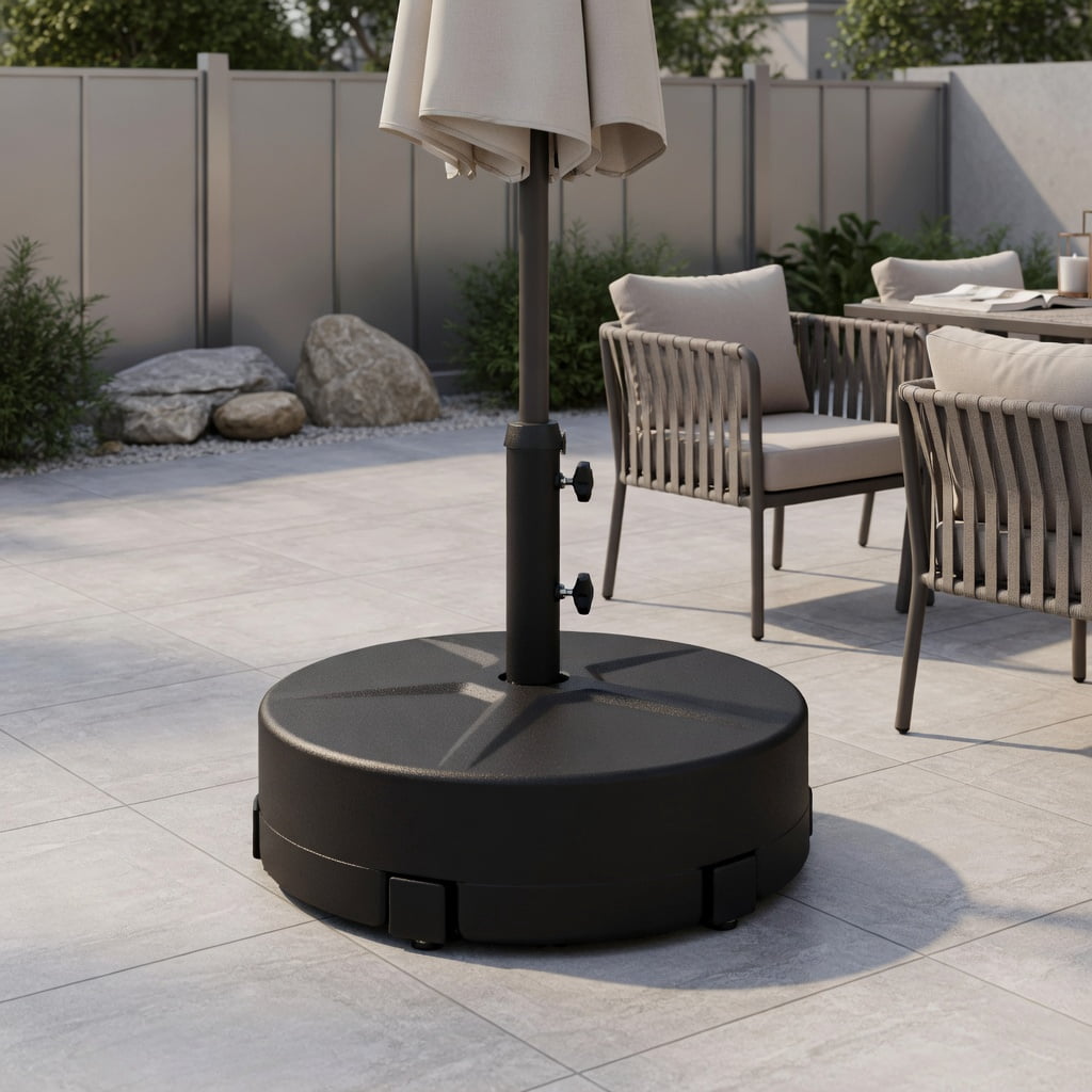 Resenkos Umbrella Base for Patio, Umbrella Stand Outdoor Base,Patio Umbrella Base 88LBS Capacity Water and Sand Fillable Market Table Umbrella Stand-Black