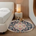 thumbnail image 3 of Small Round Rug 3 Ft, Vintage Boho Non Slip Area Rug for Bedroom, Middle Century Western Geometric Abstract Art Washable Low Pile Circle Carpet Door Mat for Indoor Home Kitchen Entryway Nursery Decor, 3 of 9