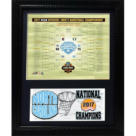 North Carolina College Basketball - 11x14 Deluxe Frame - 2017 Men's College Basketball National Champions North Carolina Tar Heels