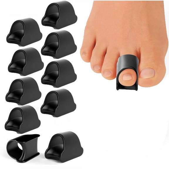 Hammertoe Corrector - 6 Pack Toe Splints - Soft Gel Toe Straighteners - Realign Bent, Curled, Crooked, Claw, Hammer Toes - Toe Corrector for Men