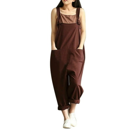 

WOXINDA Pants Bib Pants Womens Jumpsuit Trousers Belt Strap Casual Overall Loose Women s Jumpsuit Pajamas Overalls for Women