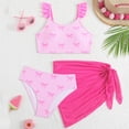 thumbnail image 5 of MEZZALL Children Swimsuit Girls Swimwear Two Piece Bow Print Camisole Tankini With Mesh Skirt For Beach Cozy Summer Beachwear, 5 of 8