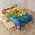 thumbnail image 3 of Colorful Tie Dye Circle Swirl Pattern Rectangle Tablecloth 60"x120",Waterproof Polyester Rectangle Table Cloth, Wipeable Spillproof Polyester Tablecloth for Dining, Camping, Indoor and Outdoor, 3 of 6