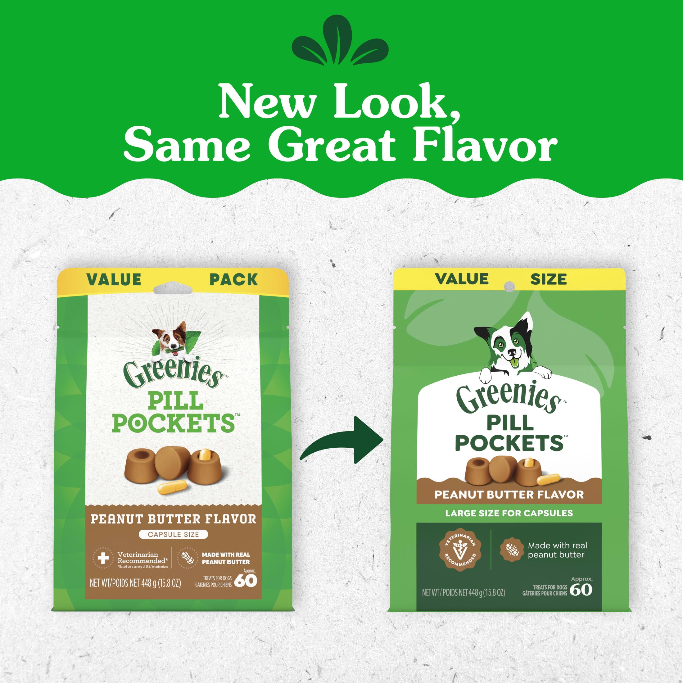 (2 pack) Greenies Large Dog Pill Pockets Peanut Butter Flavor 15.8 oz