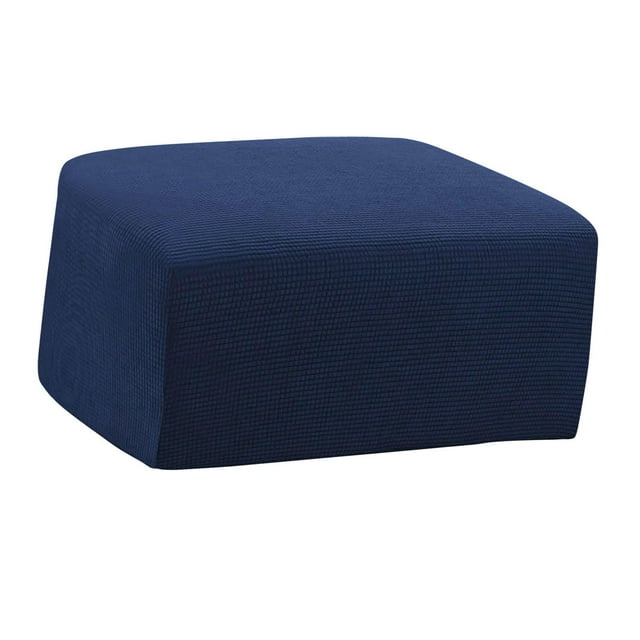 jifeng Stretchable Ottoman Cover Furniture Protector Machine Washable Soft Thick L Dark L Dark Blue