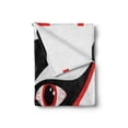 thumbnail image 2 of Kabuki Soft Flannel Fleece Throw Blanket, Japanese Drama Theme Kabuki Face with Dramatic Eyes Cultural Theater, Cozy Plush for Indoor and Outdoor Use, 70" x 90", Black White Orange, by Ambesonne, 2 of 6