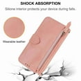 thumbnail image 5 of Nalacover for iPhone 13 Pro Max Zipper Wallet Case with Card Slots Holder Kickstand Magnetic Clasp Flip Folio Case, Luxury PU Leather Shoulder Strap Wristlet Handbag Crossbody Shockproof Cover, Pink, 5 of 8