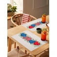 thumbnail image 4 of Cotton Linen Flag Stars Stripes Placemat 4th of July Placemats Set of 4, Heart Stars Eucalyptus Leaves Non-Slip Table Mats for Dining Table,12x18 Inch Heat Insulation Patriotic Place Mats, 4 of 6