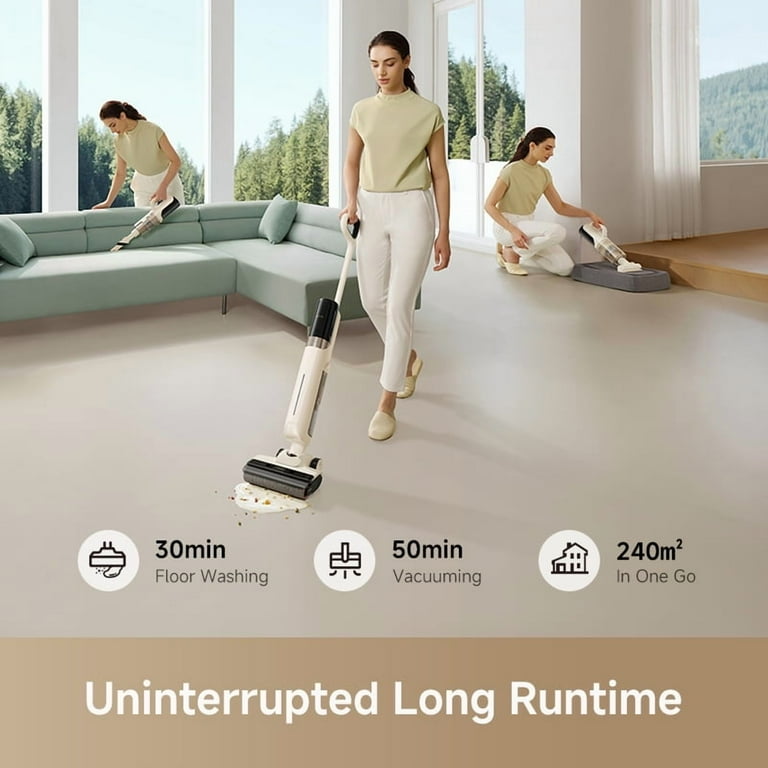 MOVA K30 Mix Wet Dry Vacuum, 4in1 Cordless for 180°Flat Dual Edge