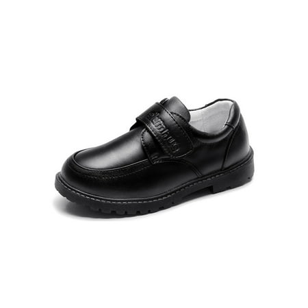 

Colisha Children Dress Shoes Faux Leather Flats Comfort Loafers School Soft Loafer Uniform Casual Shoe Dark Black 13C