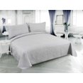 thumbnail image 1 of Marina Decoration Solid Embossed Pinsonic Coverlet Bedspread Bedding Ultra Soft Summer Quilt Set with Shams, Silver Color, 1 of 6