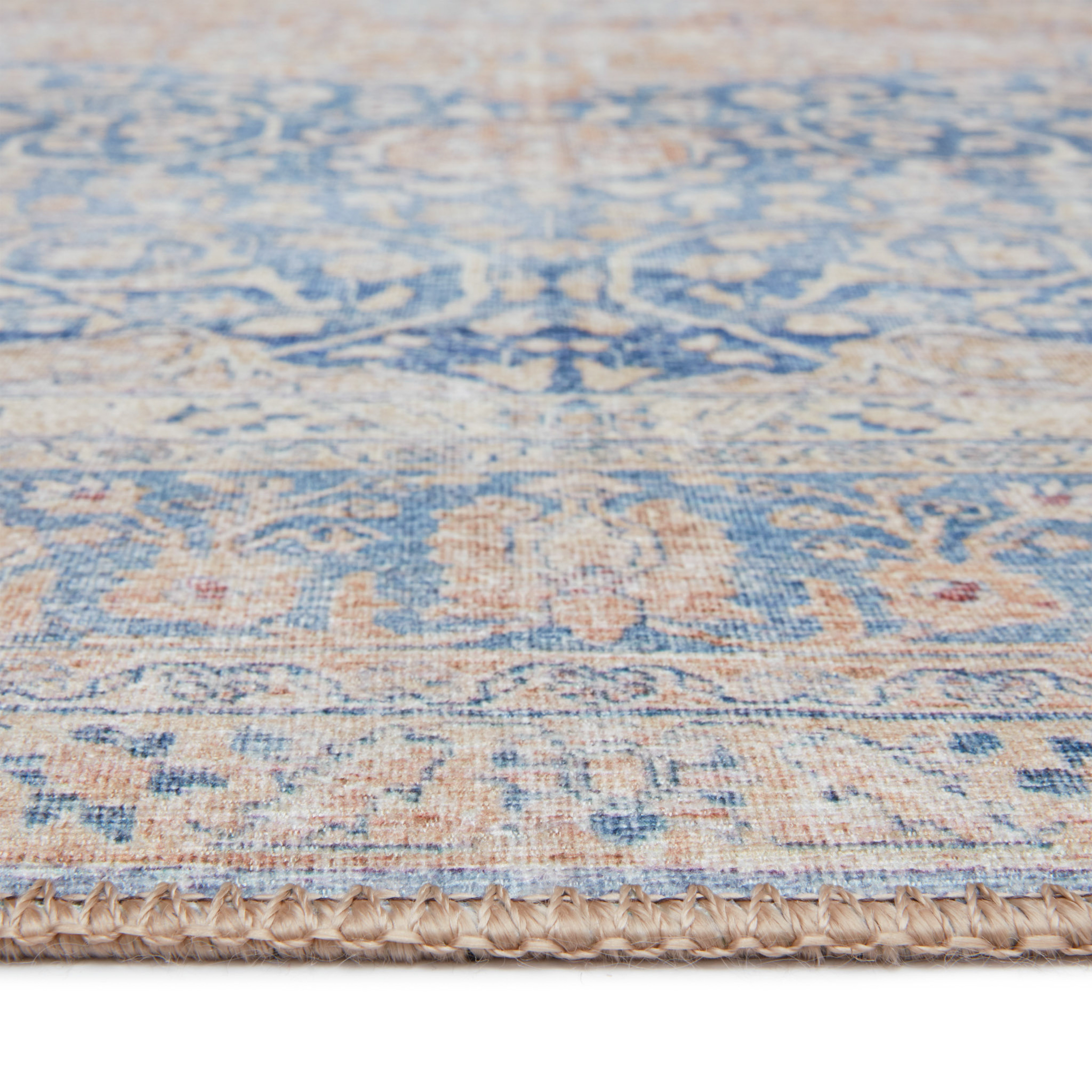 Echo Loom Anabella Blue / Tangerine 2'-6" x 9'-6" Runner Rug