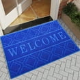 thumbnail image 7 of Taotanxi Welcome Mat Outdoor Indoor, 29x17 All-Season Waterproof, All-Weather Heavy Duty Doormat, Low Profile Porch Patio Entrance Mat, Sturdy Natural Rubber, Blue, 7 of 7