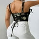 thumbnail image 4 of Brasier Corsé de Tirantes para Mujer con Chaleco Retro Floral, Liguero Floral Que Envuelve El Pecho y Se Ata Al Cuerpo. Grande, 4 of 7