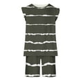 thumbnail image 4 of Nskgu Girls Summer Clothes Set 2024 Round Neck Ruffle Sleeve Striped Two Piece T Shirts and Shorts with Pockets Sleeveless Outfit Size 3-14 Years, 4 of 8