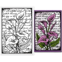 Calla Lily Flower Background Clear Stamps Vintage Floral Words Background Silicone Clear Stamp Seals for Cards Making DIY Scrapbooking Photo Journal Album Decoration